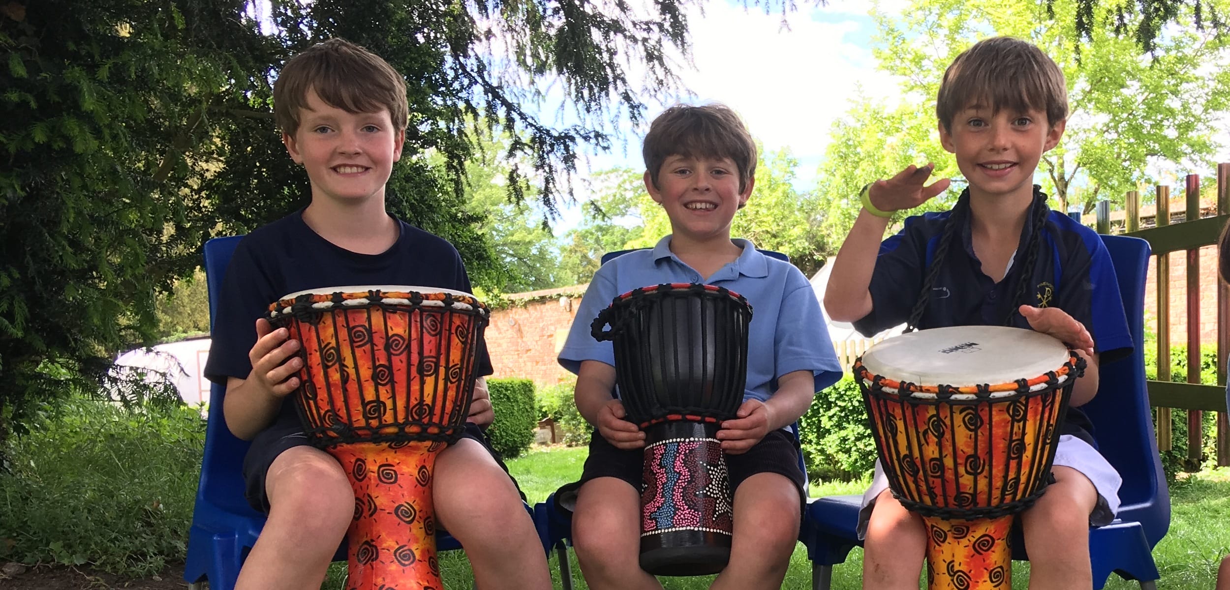 Pinewood Prep School Year 4 class music lesson outside