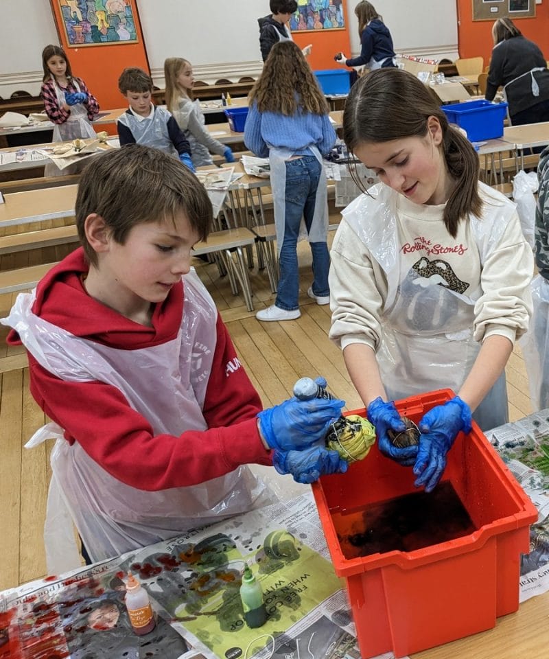 Pinewood boarders tie dye on treat night