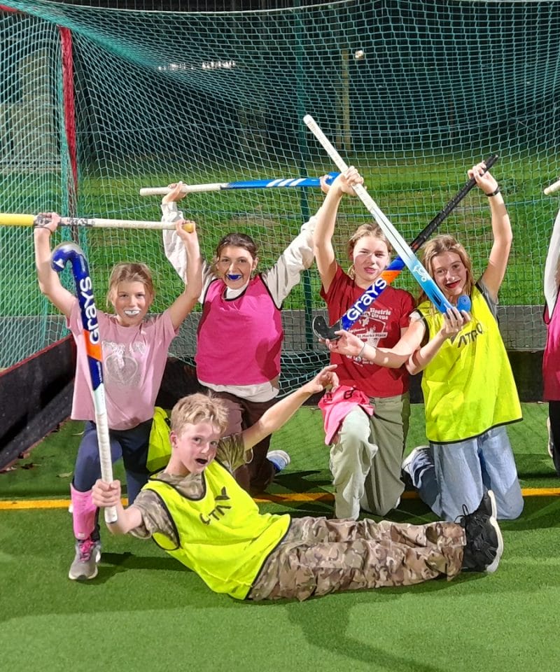 Pinewood boarders hockey under floodlights on the new astro