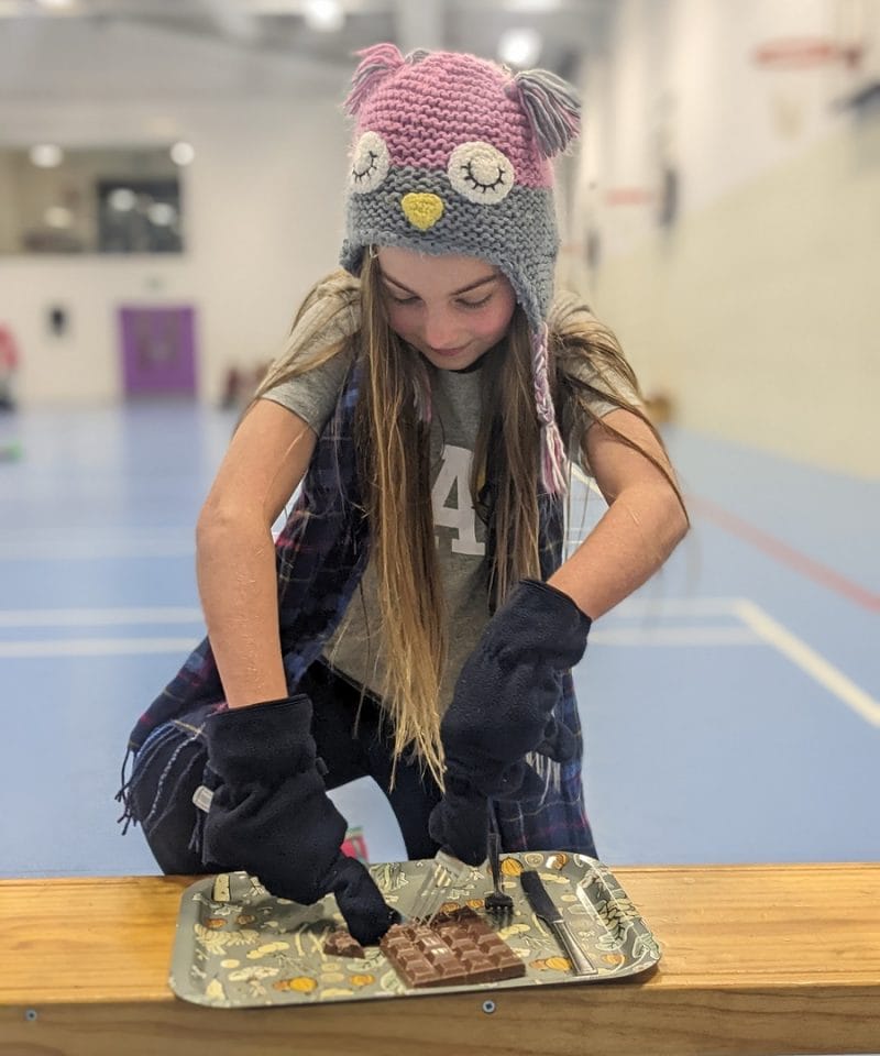 Pinewood boarders chocolate game on treat night