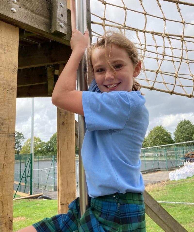 Pinewood prep school girl on Treetops playground