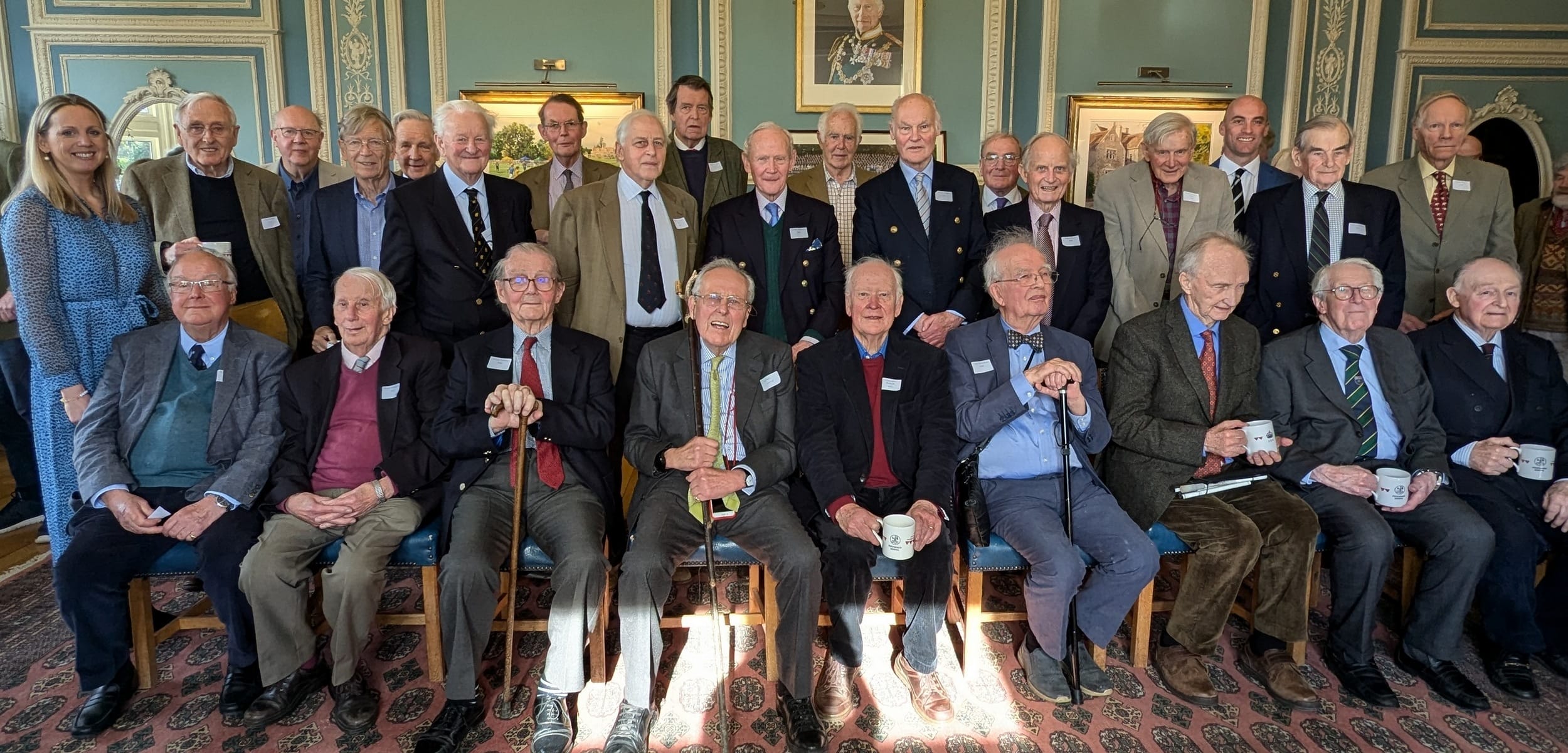 Old Pinewoodians from the 1940s and 50s at a lunch at Pinewood
