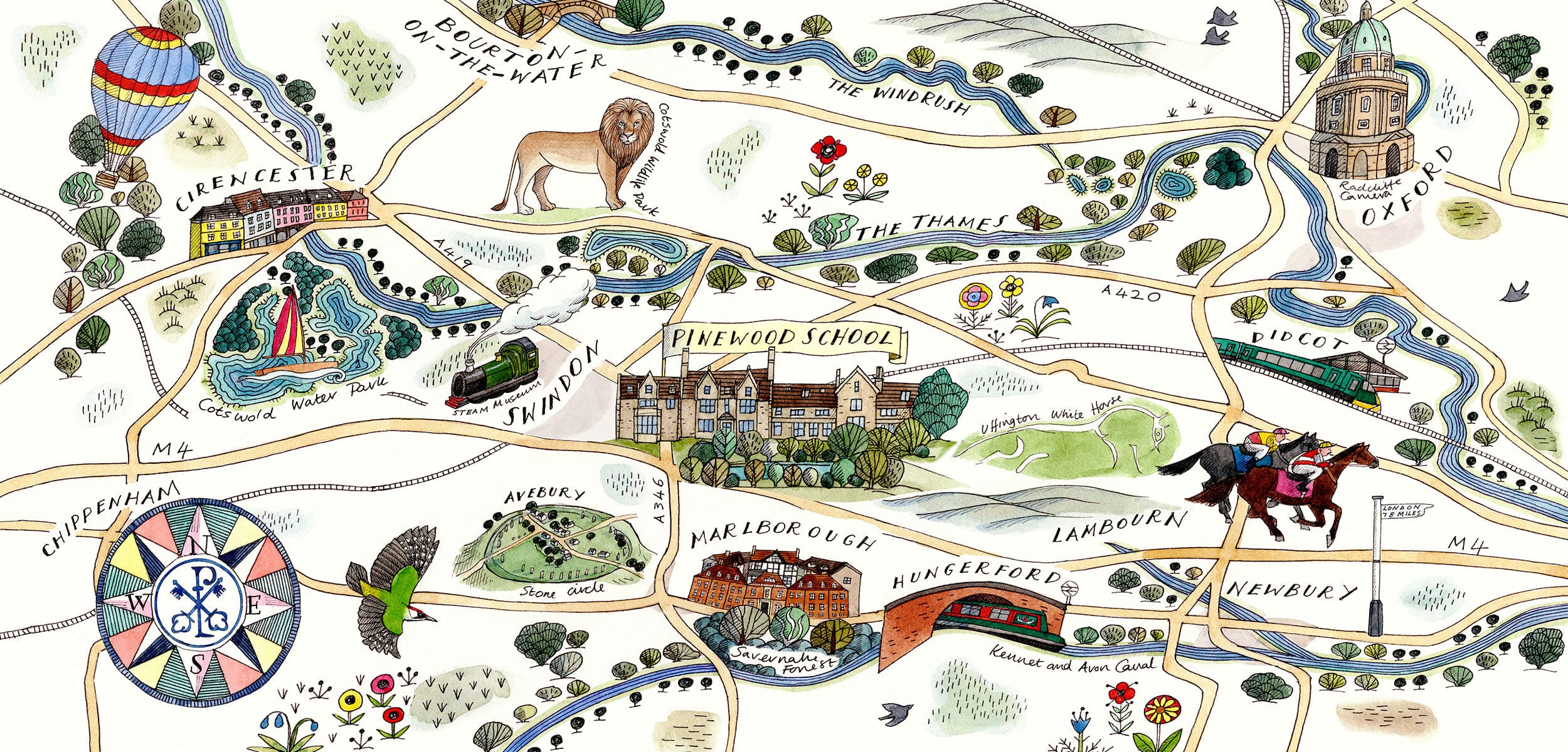 Pinewood Prep School Illustrated Map
