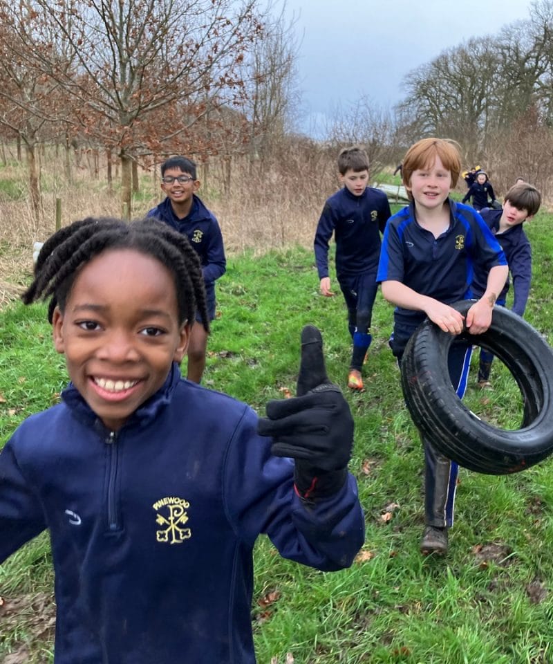 Pinewood Prep School Rubber Legs tough mudder