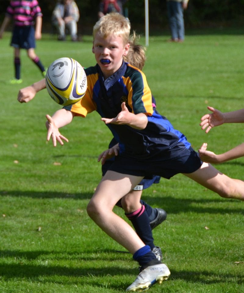 Pinewood prep school U11 boys playing rugby