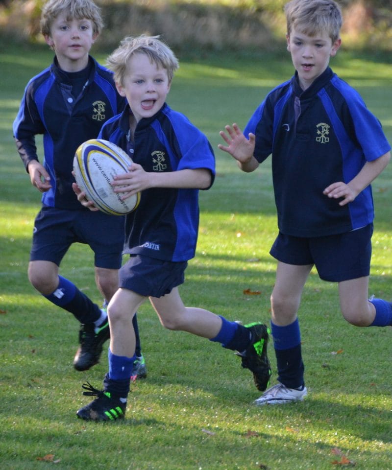 Pinewood prep school U8 boys playing rugby