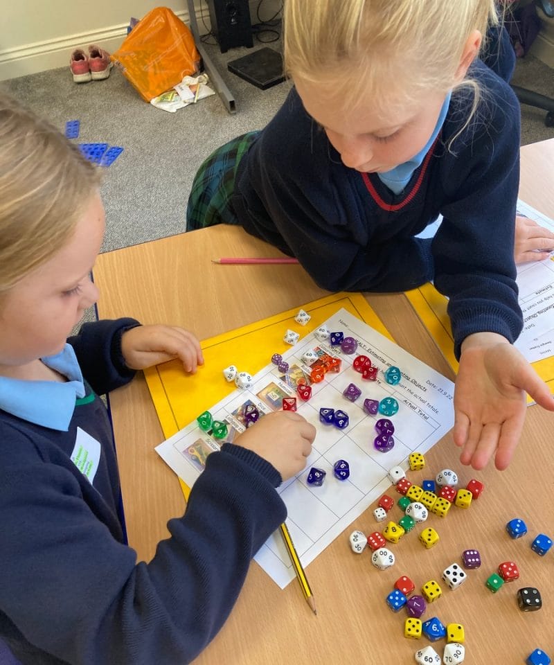 Pinewood prep school Year 3 girls learning about estimating in Maths