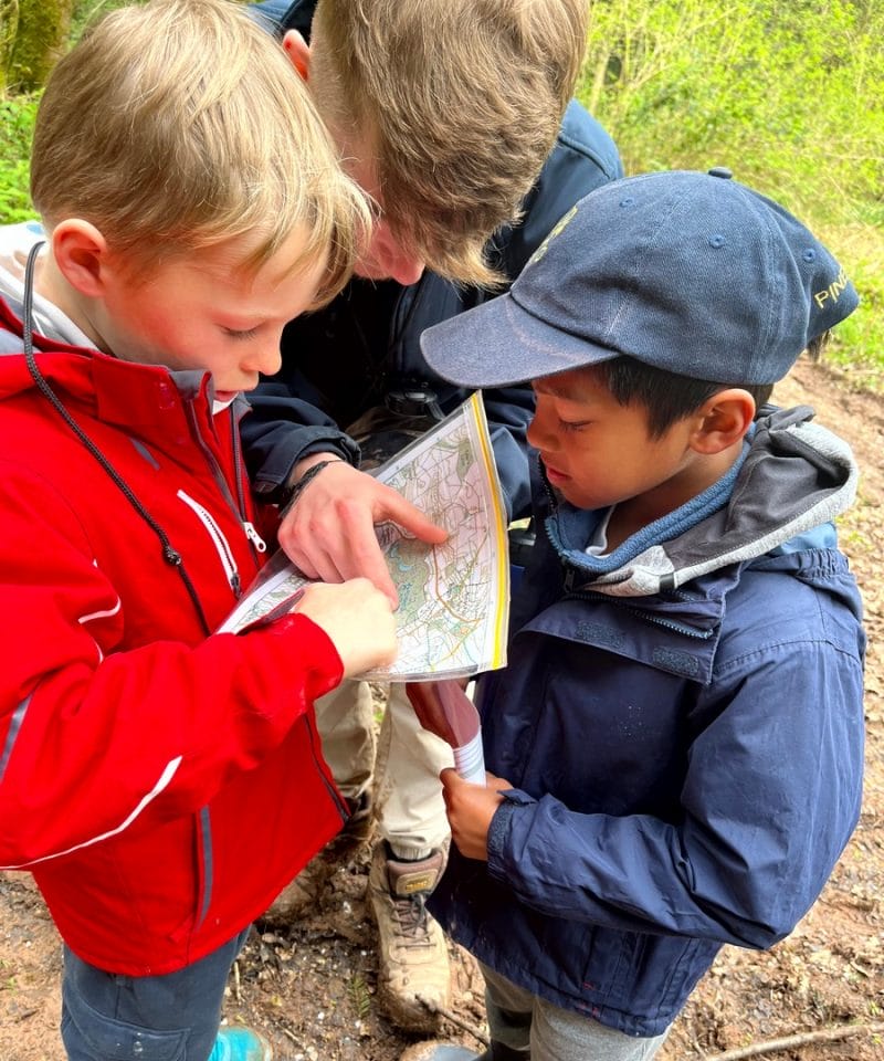 Pinewood Prep School Year 4 adventure trip Oaker Wood orienteering