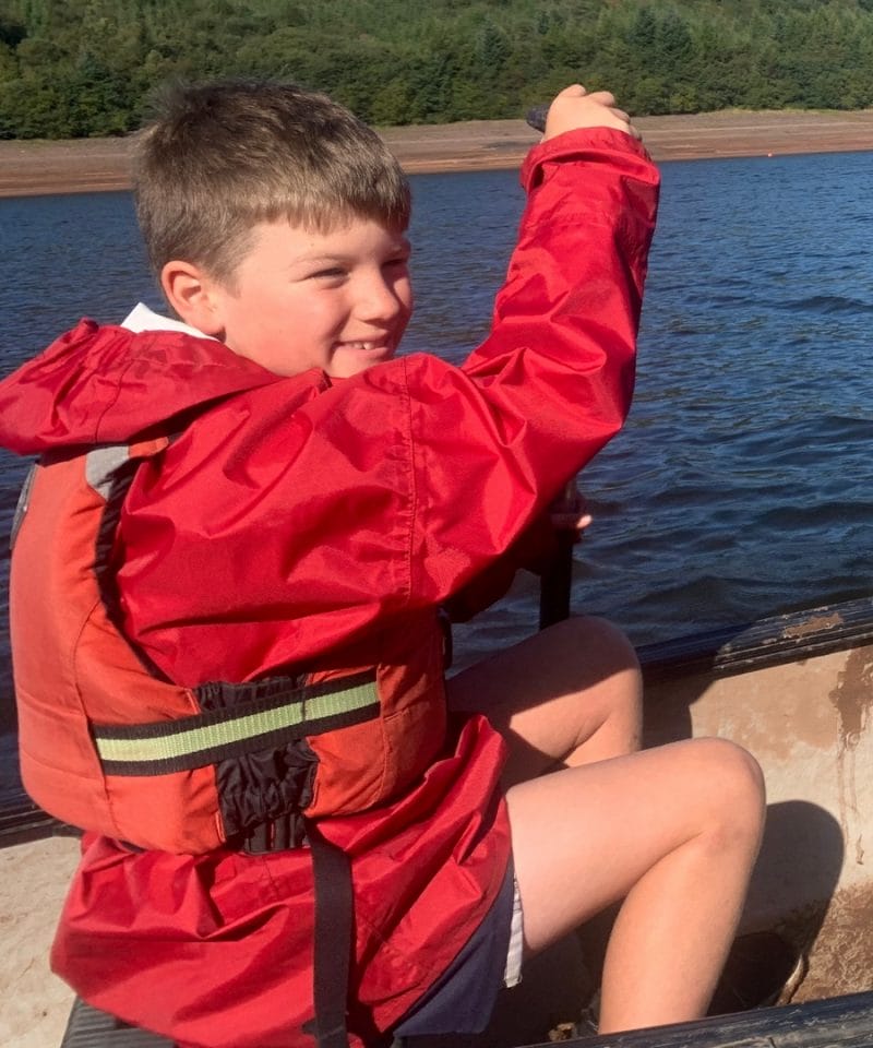 Pinewood prep school Year 5 boy kayaking on an adventure trip to Dolygaer in Wales